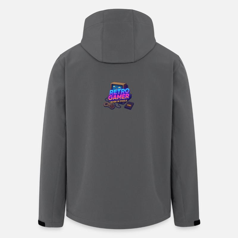 Retro Gamer Born in Pixels - Recycelte Männer Softshell-Jacke von Stanley/Stella - Anthrazit