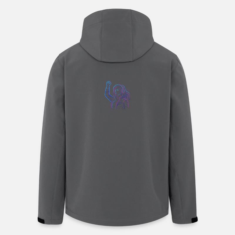 Neon Rebellion – Cyberpunk Energiedesign - Recycelte Männer Softshell-Jacke von Stanley/Stella - Anthrazit