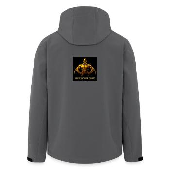 Goldener Kern Held Fitness Illustration - Recycelte Männer Softshell-Jacke von Stanley/Stella - Anthrazit - Hinten - AI Model Male 185 light (185cm)