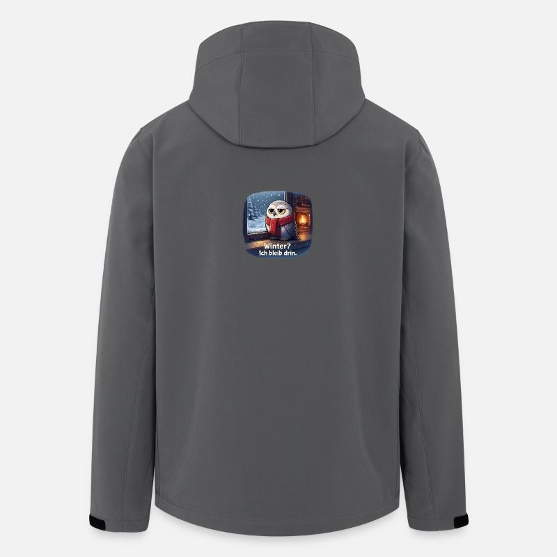 Winter Eule: Ich bleib drin - Recycelte Männer Softshell-Jacke von Stanley/Stella - Anthrazit