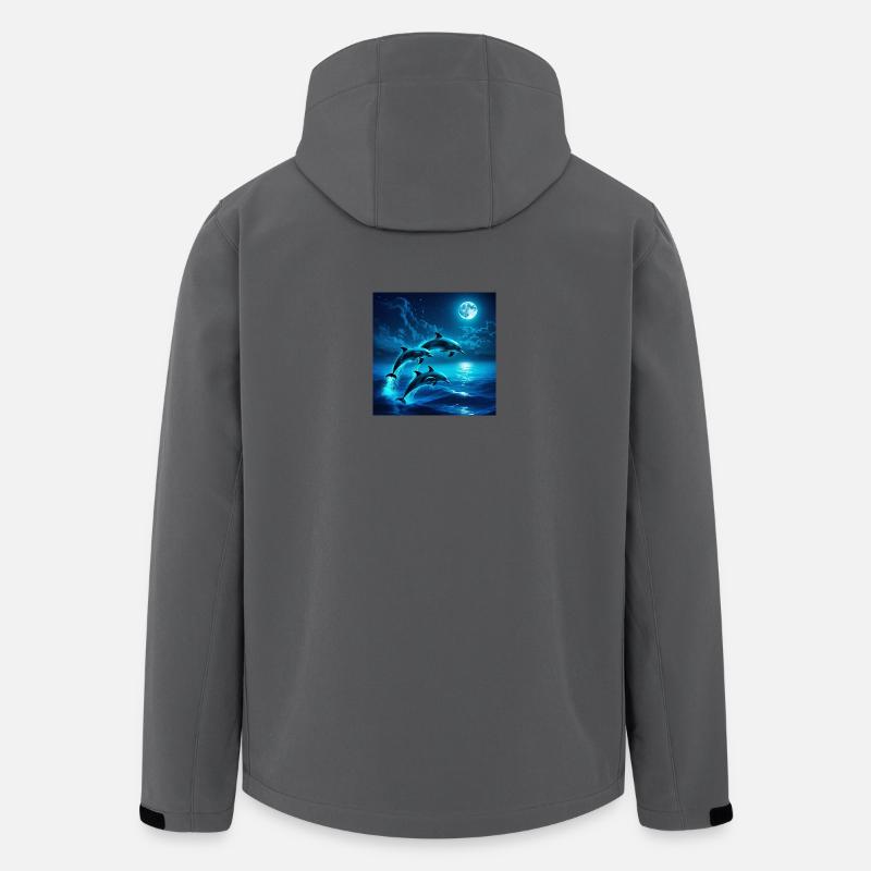 Sauts de dauphin au clair de lune - Veste softshell homme en polyester recyclé Stanley/Stella - charbon
