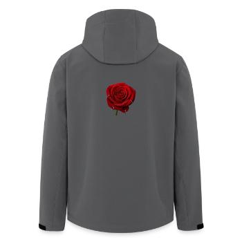 Rote Rose mit Piercings - Recycelte Männer Softshell-Jacke von Stanley/Stella - Anthrazit - Hinten - AI Model Male 185 light (185cm)