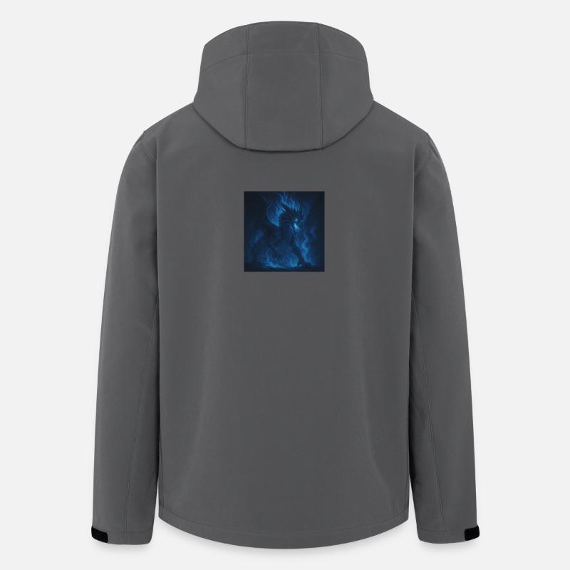 Blauer Feuerdrache im Nachtschatten - Recycelte Männer Softshell-Jacke von Stanley/Stella - Anthrazit