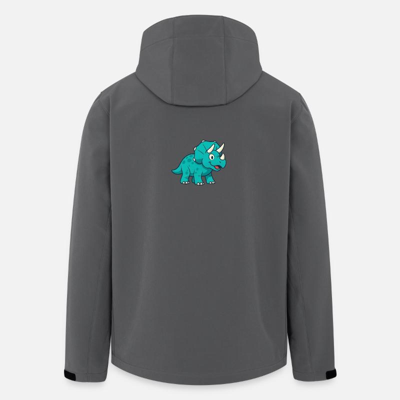 Fröhlicher Dino Triceratops - Recycelte Männer Softshell-Jacke von Stanley/Stella - Anthrazit