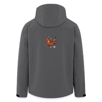 Cavalier gobelin sur un coq - Veste softshell homme en polyester recyclé Stanley/Stella - charbon - Dos - AI Model Male 185 light (185cm)