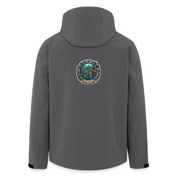 Unterwasser-Dino mit Lichterkette - Recycelte Männer Softshell-Jacke von Stanley/Stella - Anthrazit - Hinten - AI Model Male 185 light (185cm)