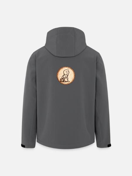 Sketch du Penseur Sépia - Veste softshell homme en polyester recyclé Stanley/Stella - charbon