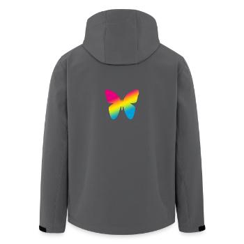 Buntes Schmetterling LGBT Logo - Recycelte Männer Softshell-Jacke von Stanley/Stella - Anthrazit - Hinten - AI Model Male 185 light (185cm)