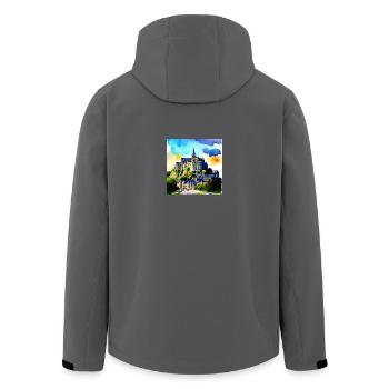 Mont Saint Michel, Frankreich - Aquarell - Recycelte Männer Softshell-Jacke von Stanley/Stella - Anthrazit - Hinten - AI Model Male 185 light (185cm)