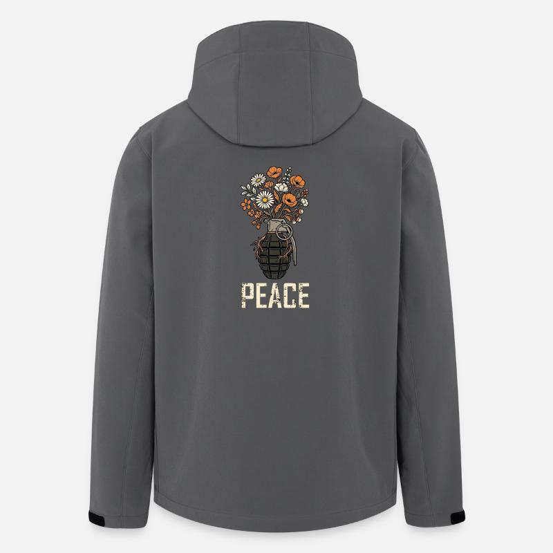Grenade des Fleurs de la Paix - Veste softshell homme en polyester recyclé Stanley/Stella - charbon