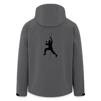 mountaineer climbing mountains high sport hobby freize - Men’s Recycled Softshell Jacket by Stanley/Stella - anthracite - Back - AI Model Male 185 light (185cm)