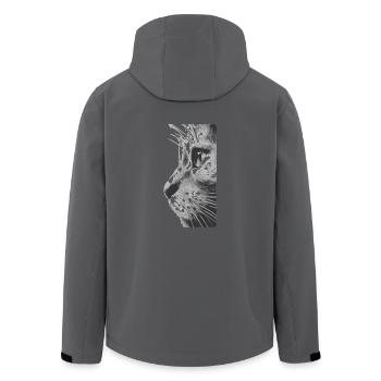 Katzengesicht - Recycelte Männer Softshell-Jacke von Stanley/Stella - Anthrazit - Hinten - AI Model Male 185 light (185cm)