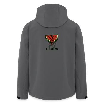 Wassermelone - Still Standing - Recycelte Männer Softshell-Jacke von Stanley/Stella - Anthrazit - Hinten - AI Model Male 185 light (185cm)