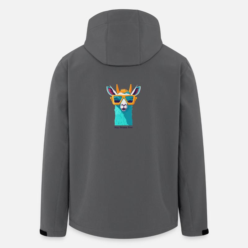 Retro-Lama-Revolte - Recycelte Männer Softshell-Jacke von Stanley/Stella - Anthrazit
