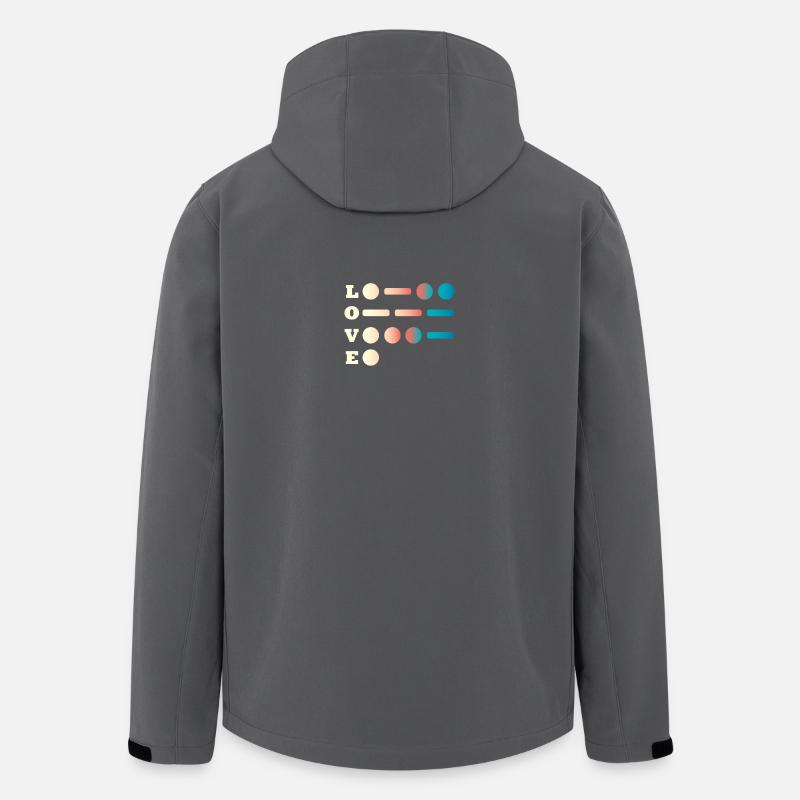 Love Morse Code - Men’s Recycled Softshell Jacket by Stanley/Stella - anthracite