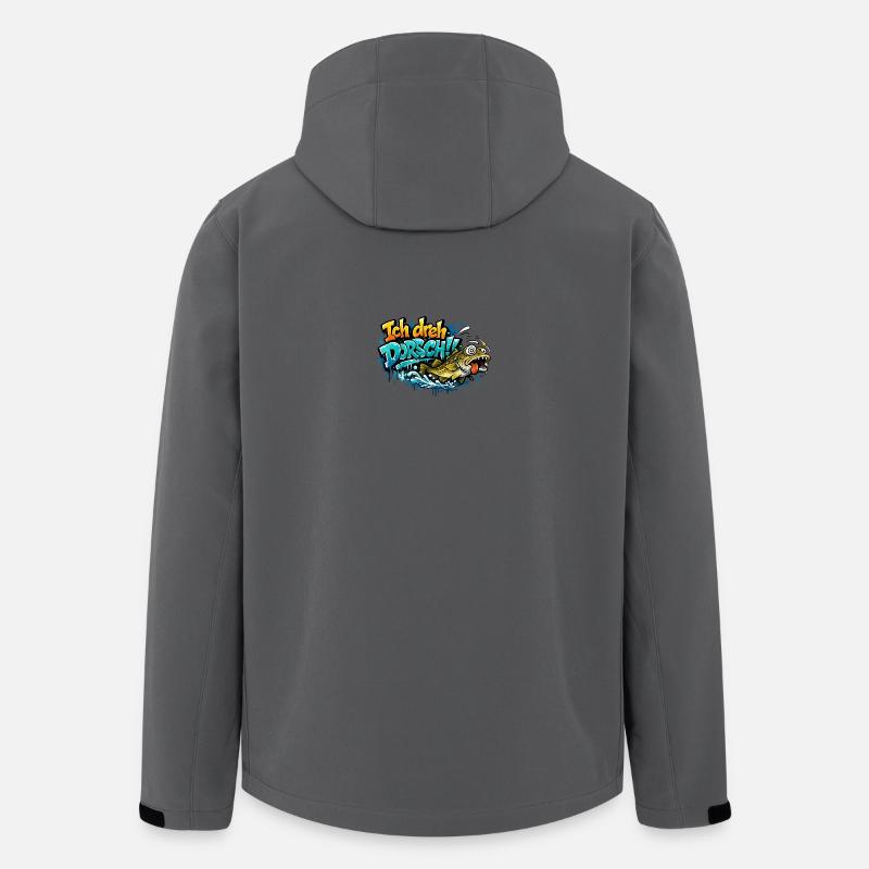 Ich dreh Dorsch Graffiti Fisch - Recycelte Männer Softshell-Jacke von Stanley/Stella - Anthrazit