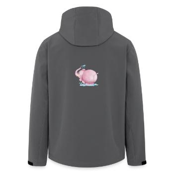 Rosa Elefant - Recycelte Männer Softshell-Jacke von Stanley/Stella - Anthrazit - Hinten - AI Model Male 185 light (185cm)