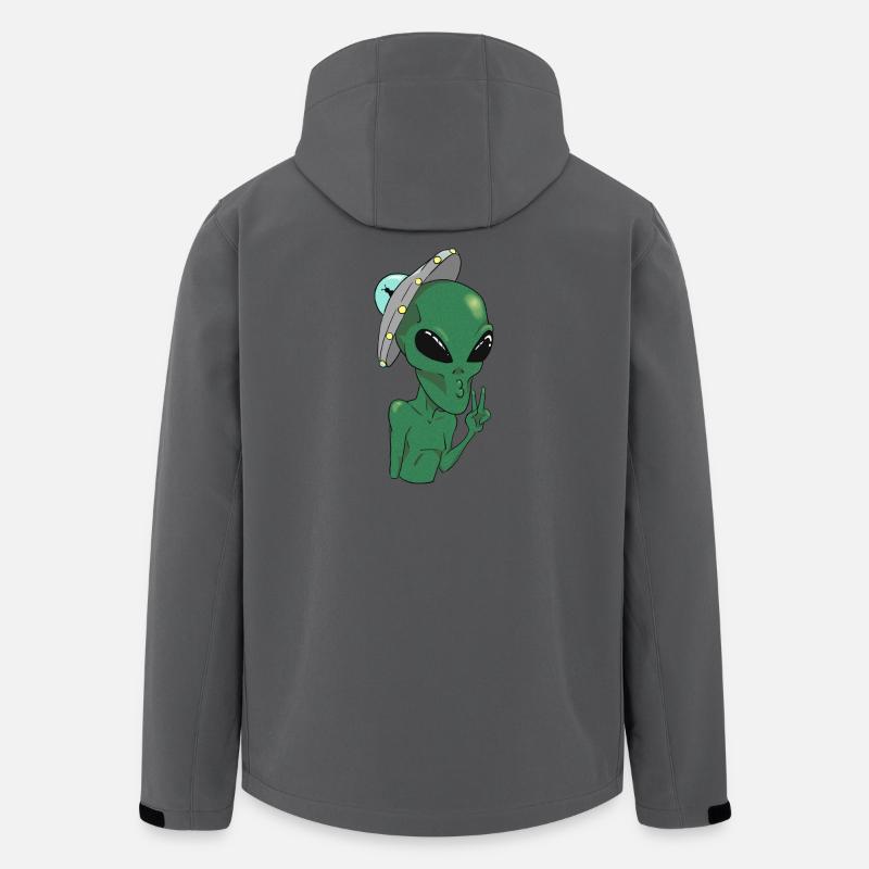 Un extraterrestre faisant un symbole de paix - Veste softshell homme en polyester recyclé Stanley/Stella - charbon