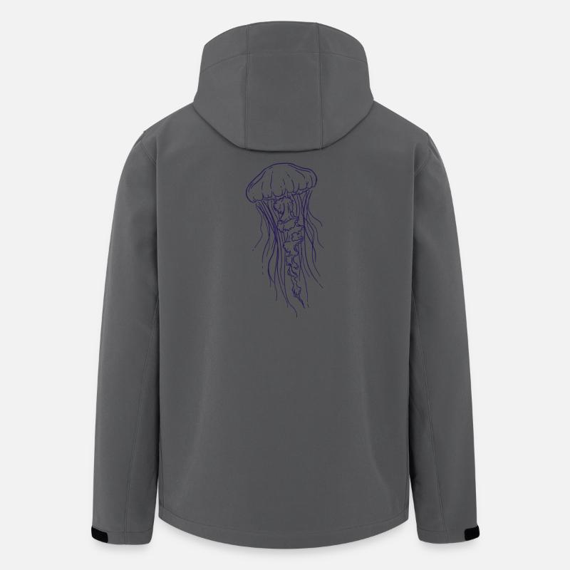 Jellyfish Line Art Illustration  - Recycelte Männer Softshell-Jacke von Stanley/Stella - Anthrazit