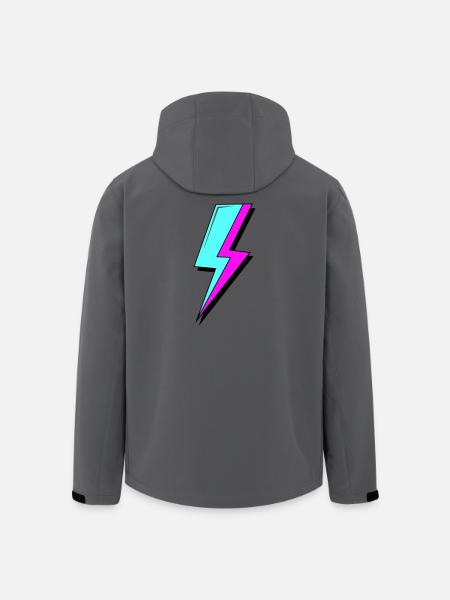 Psychedelic Neon Lightning - Men’s Recycled Softshell Jacket by Stanley/Stella - anthracite