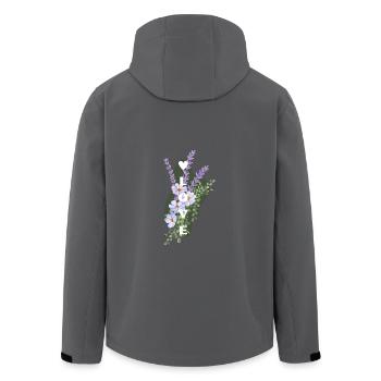 Blumig - Love Schriftzug mit Herz - Recycelte Männer Softshell-Jacke von Stanley/Stella - Anthrazit - Hinten - AI Model Male 185 light (185cm)