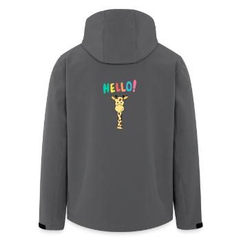 Giraffe sagt Hello – Tierisch süßes Motiv - Recycelte Männer Softshell-Jacke von Stanley/Stella - Anthrazit - Hinten - AI Model Male 185 light (185cm)