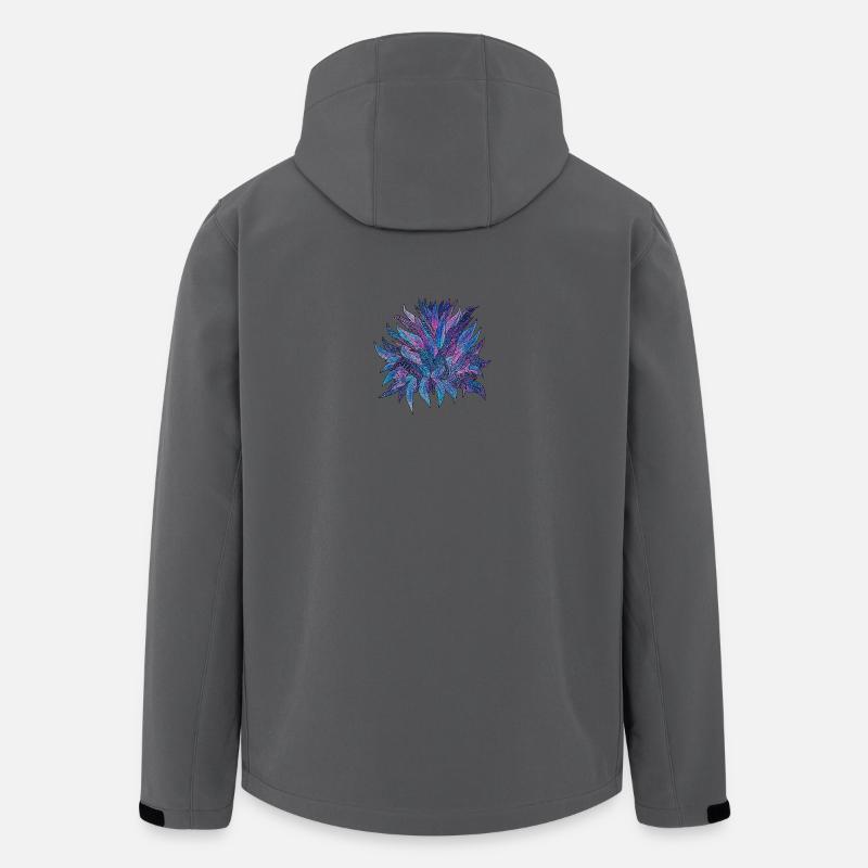 Lila Blaues Blättermuster - Recycelte Männer Softshell-Jacke von Stanley/Stella - Anthrazit