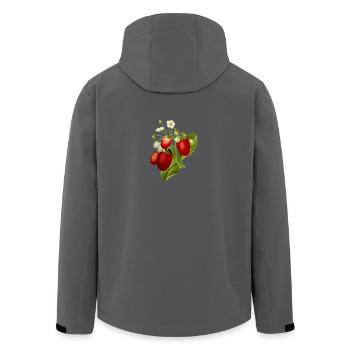 Erdbeeren Illustration - Recycelte Männer Softshell-Jacke von Stanley/Stella - Anthrazit - Hinten - AI Model Male 185 light (185cm)