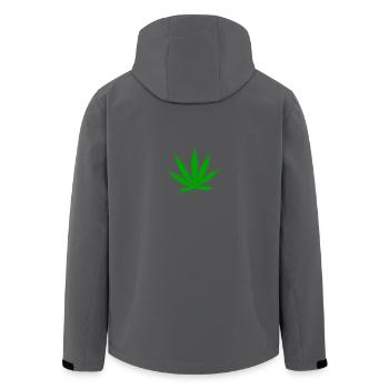 Cannabis-Blattpflanze - Recycelte Männer Softshell-Jacke von Stanley/Stella - Anthrazit - Hinten - AI Model Male 185 light (185cm)