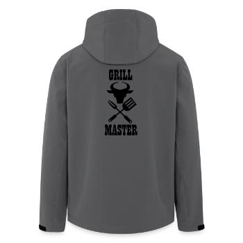 BBQ Besteck Bulle und Text 'Grillmeister' - Recycelte Männer Softshell-Jacke von Stanley/Stella - Anthrazit - Hinten - AI Model Male 185 light (185cm)