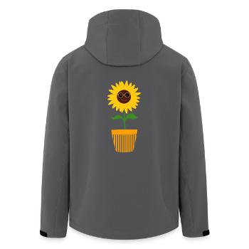 70er Jahre Blume Muster Sonnenblume - Recycelte Männer Softshell-Jacke von Stanley/Stella - Anthrazit - Hinten - AI Model Male 185 light (185cm)