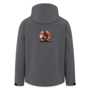 Roter Samurai Schlachtenlook,Ronin - Recycelte Männer Softshell-Jacke von Stanley/Stella - Anthrazit - Hinten - AI Model Male 185 light (185cm)