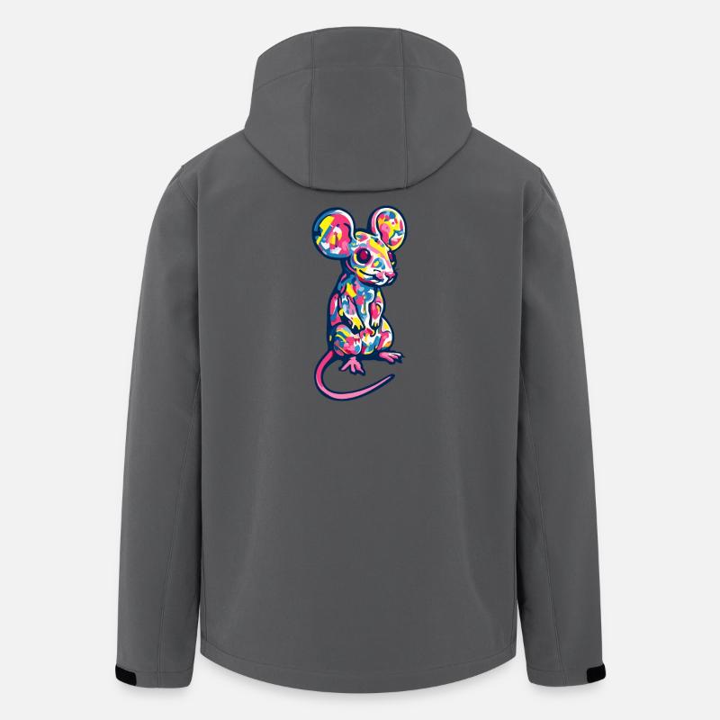 Maus Kunst Bunt Ratte - Recycelte Männer Softshell-Jacke von Stanley/Stella - Anthrazit