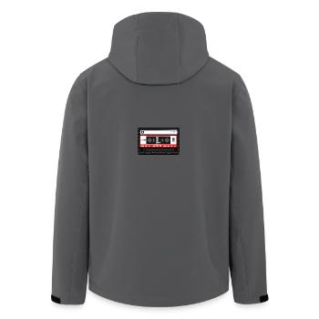 compact cassette - Recycelte Männer Softshell-Jacke von Stanley/Stella - Anthrazit - Hinten - AI Model Male 185 light (185cm)