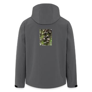 Moss-covered mushroom colony on the tree - Men’s Recycled Softshell Jacket by Stanley/Stella - anthracite - Back - AI Model Male 185 light (185cm)