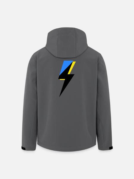 Géométrie bleue et jaune - Veste softshell homme en polyester recyclé Stanley/Stella - charbon