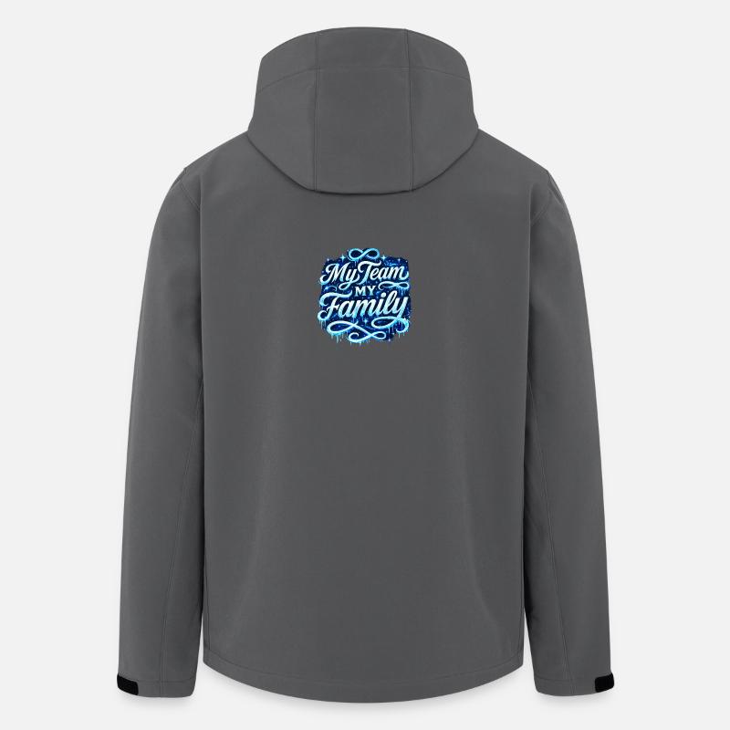 My Team My Family Neon Script - Recycelte Männer Softshell-Jacke von Stanley/Stella - Anthrazit