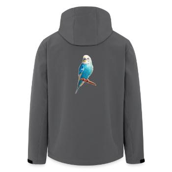 Wellensittich - Recycelte Männer Softshell-Jacke von Stanley/Stella - Anthrazit - Hinten - AI Model Male 185 light (185cm)