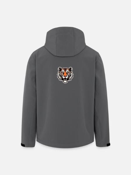 Tiger Kopf im Comic Stil - Recycelte Männer Softshell-Jacke von Stanley/Stella - Anthrazit