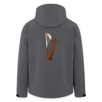 Lang Live Musik - Harfe, von SBDesigns - Recycelte Männer Softshell-Jacke von Stanley/Stella - Anthrazit - Hinten - AI Model Male 185 light (185cm)