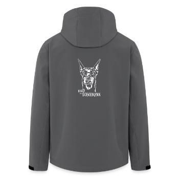 Loved by a Dobermann Hundespruch Wilsigns - Recycelte Männer Softshell-Jacke von Stanley/Stella - Anthrazit - Hinten - AI Model Male 185 light (185cm)