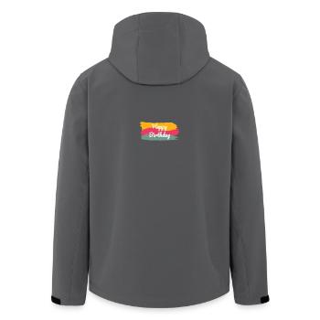 ALLES GUTE ZUM GEBURTSTAG. ALLES GUTE ZUM GEBURTSTAG. JAHRESTAG. - Recycelte Männer Softshell-Jacke von Stanley/Stella - Anthrazit - Hinten - AI Model Male 185 light (185cm)