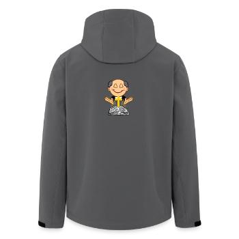 Fröhlich betender Priester im Gebet und geschlossenen Augen - Recycelte Männer Softshell-Jacke von Stanley/Stella - Anthrazit - Hinten - AI Model Male 185 light (185cm)