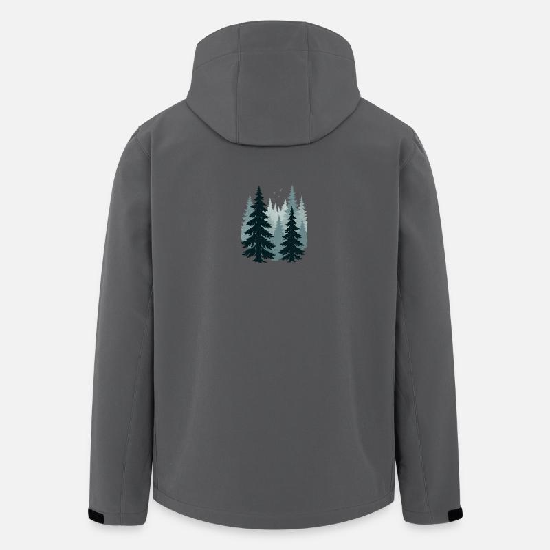 Neblige Kiefern - Recycelte Männer Softshell-Jacke von Stanley/Stella - Anthrazit