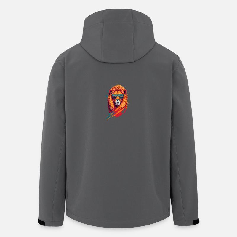 Roaring Retro: Aggressive Lion T-Shirt Art - Recycelte Männer Softshell-Jacke von Stanley/Stella - Anthrazit