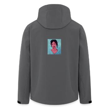 Portrait einer Dame - Recycelte Männer Softshell-Jacke von Stanley/Stella - Anthrazit - Hinten - AI Model Male 185 light (185cm)