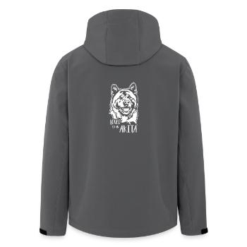 Loved by an Akita Hunde Spruch Wilsigns - Recycelte Männer Softshell-Jacke von Stanley/Stella - Anthrazit - Hinten - AI Model Male 185 light (185cm)