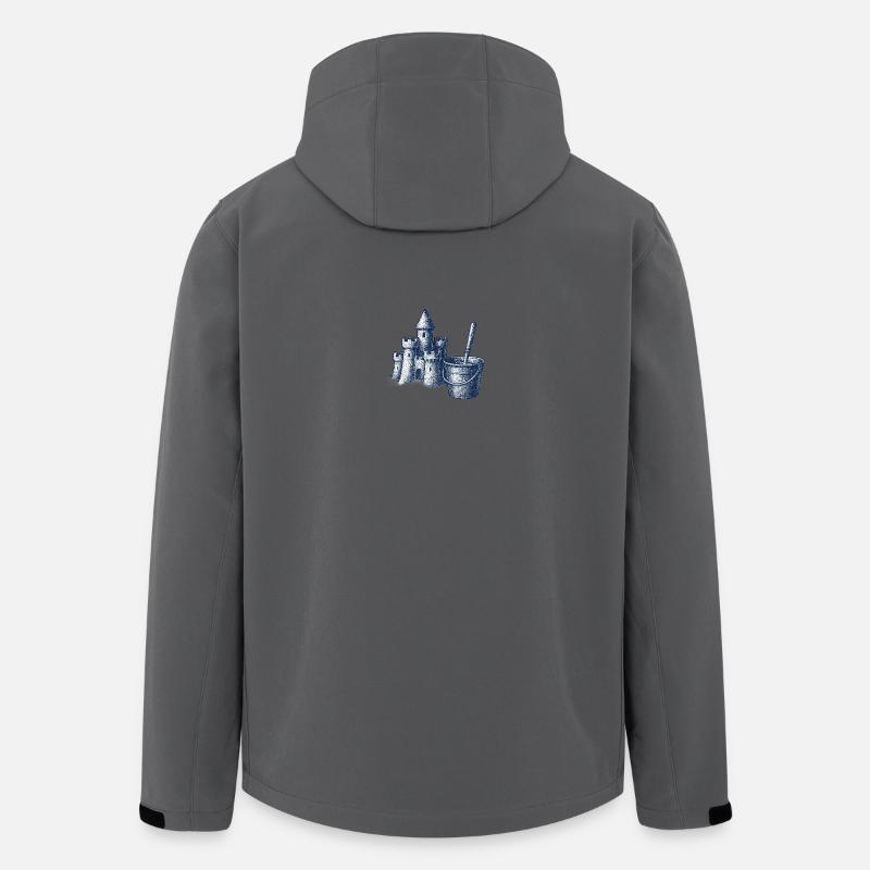 Whimsical Sandcastle and Bucket Design - Men’s Recycled Softshell Jacket by Stanley/Stella - anthracite