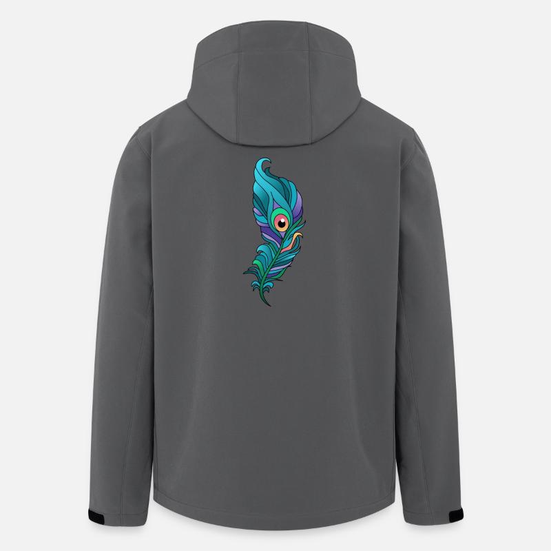 Plume de paon colorée - Veste softshell homme en polyester recyclé Stanley/Stella - charbon