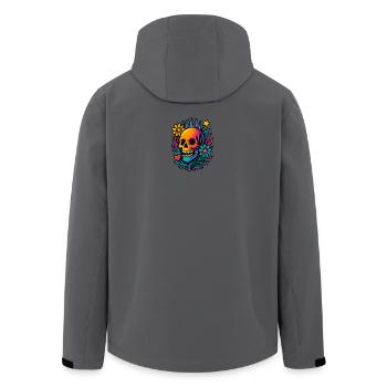 Farbiger Totoenkopf - Recycelte Männer Softshell-Jacke von Stanley/Stella - Anthrazit - Hinten - AI Model Male 185 light (185cm)